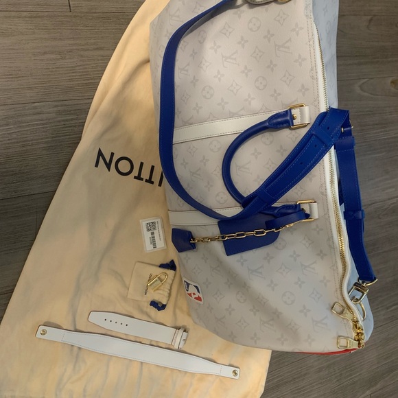 Louis Vuitton Keepall Bandouliere 55 NBA LV White Basketball Weekend Travel Bag - Picture 12 of 13